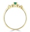 Emerald 3.75mm And Diamond 9K Gold Ring - image 2
