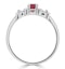 Ruby 3.75mm And Diamond 9K White Gold Ring - image 2