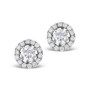 Halo Diamond Earrings - Ella 18K White Gold 0.84ct G/Vs FG26