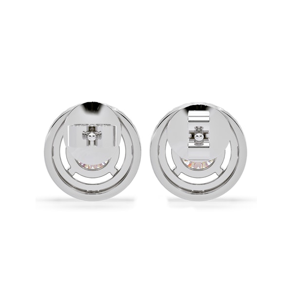 Ella Lab Diamond Halo Earrings 1.34ct in 18K White Gold F/VS1 - Image 5