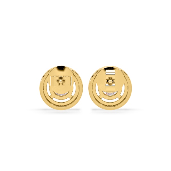 Ella Lab Diamond Halo Earrings 1.34ct in 18K Yellow Gold F/VS1 - Image 5