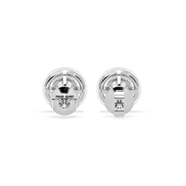 Ella Lab Diamond Halo Earrings 2.45ct in 18K White Gold F/VS1 - Image 5