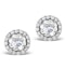 Halo Diamond Earrings - Ella 18K White Gold 1.34ct G/Vs  FG27-XUY - image 1
