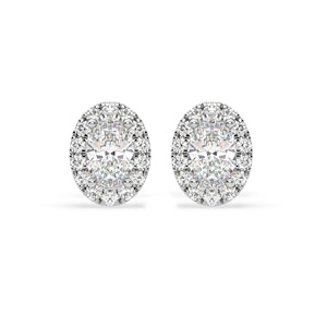 Georgina Oval Lab Diamond Halo Earrings 1.34ct in 18K White Gold F/VS1