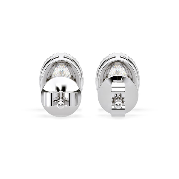 Georgina Oval Lab Diamond Halo Earrings 1.34ct in 18K White Gold F/VS1 - Image 5