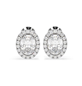 Georgina Oval Lab Diamond Halo Earrings 2.45ct in 18K White Gold F/VS1