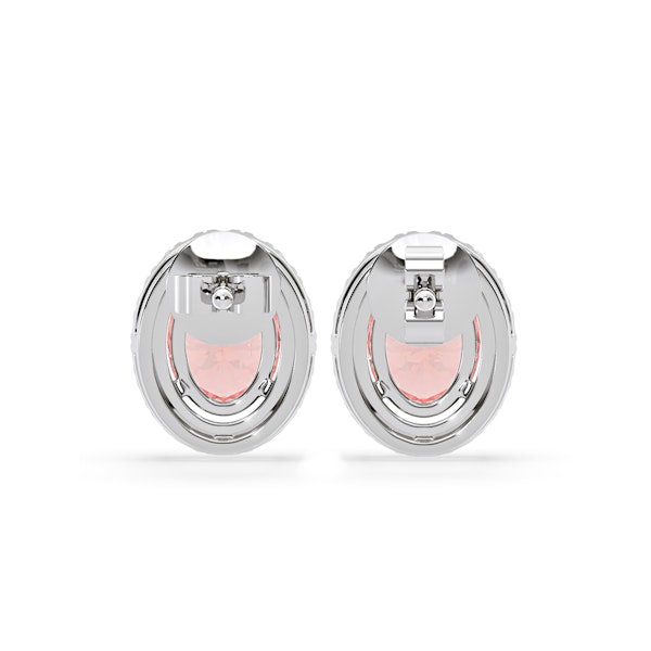 Georgina Pink Lab Diamond 2.45ct Oval Halo Earrings in 18K White Gold - Elara Collection - Image 5
