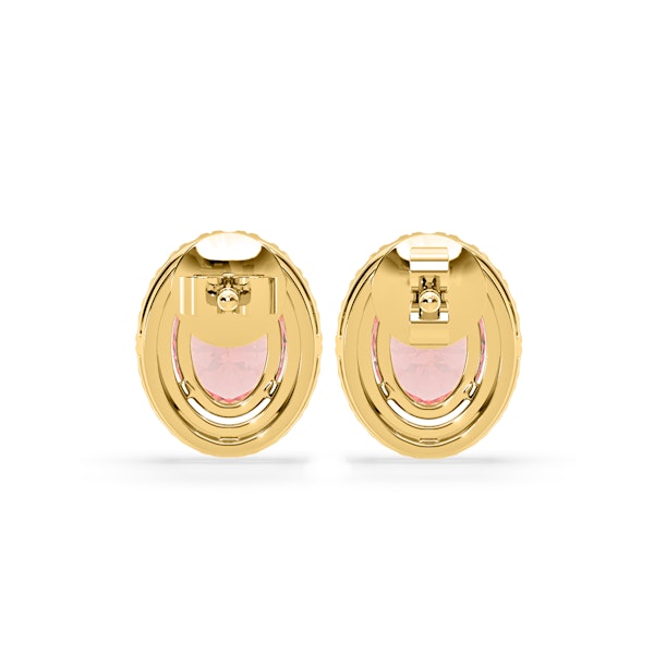 Georgina Pink Lab Diamond 2.45ct Oval Halo Earrings in 18K Gold - Elara Collection - Image 5