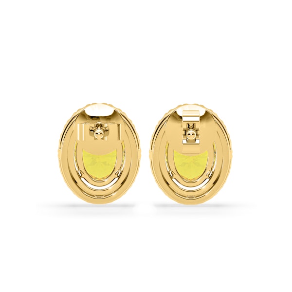 Georgina Yellow Lab Diamond 2.45ct Oval Halo Earrings in 18K Gold - Elara Collection - Image 5