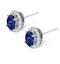 Sapphire 7mm x 5mm And Diamond 18K White Gold Earrings - image 2