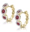 Ruby and Diamond Trilogy Earrings in 18K Gold - Asteria Collection - image 3