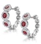 Ruby and Diamond Trilogy Earrings 18K White Gold - Asteria Collection - image 3