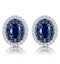Sapphire and Diamond Halo Earrings 18K White Gold - Asteria Collection - image 1