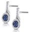 0.75ct Sapphire and Diamond Halo Asteria Earrings 18KW Gold - image 3