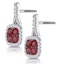 1.05ct Ruby and Diamond Halo Earrings 18KW Gold - Asteria Collection - image 3