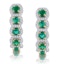 1.20ct Emerald and Diamond Halo Asteria Earrings in 18K Gold - image 1