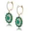 2.50ct Emerald Asteria Collection Diamond Drop Earrings in 18K Gold - image 2