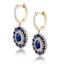 2.85ct Sapphire Asteria Lab Diamond Drop Earrings in 9K Gold - image 2