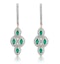 1.10ct Emerald Asteria Collection Diamond Drop Earrings in 18K Gold - image 1