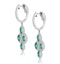 1.10ct Emerald Asteria Diamond Drop Earrings in 18K White Gold - image 2