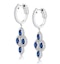 1.45ct Sapphire Asteria Diamond Drop Earrings in 18K White Gold - image 2