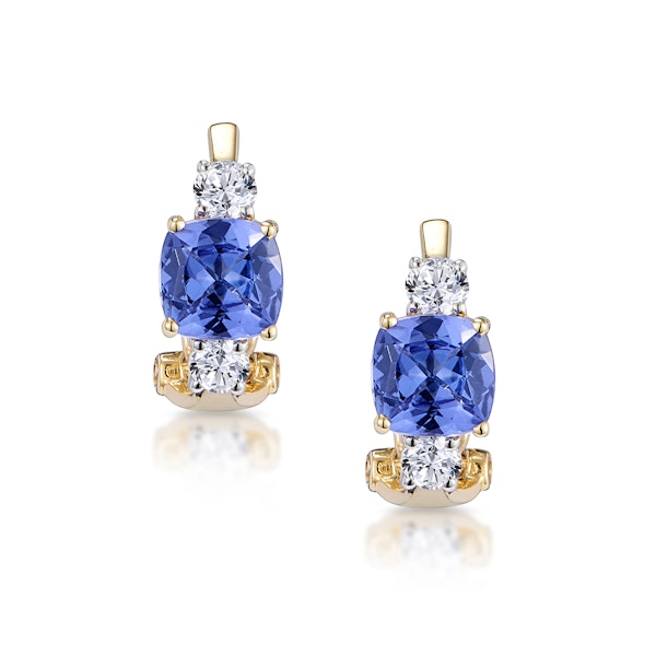 2.20ct Tanzanite Asteria Collection Diamond Earrings in 18K Gold - Image 1