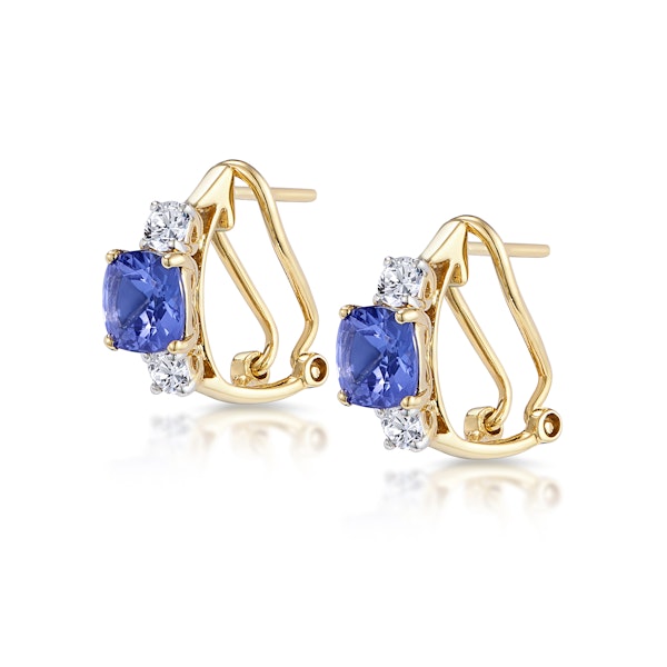 2.20ct Tanzanite Asteria Collection Diamond Earrings in 18K Gold - Image 2
