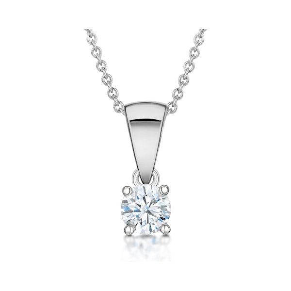 Chloe 18K White Gold Diamond Solitaire Necklace 0.25CT - Image 1