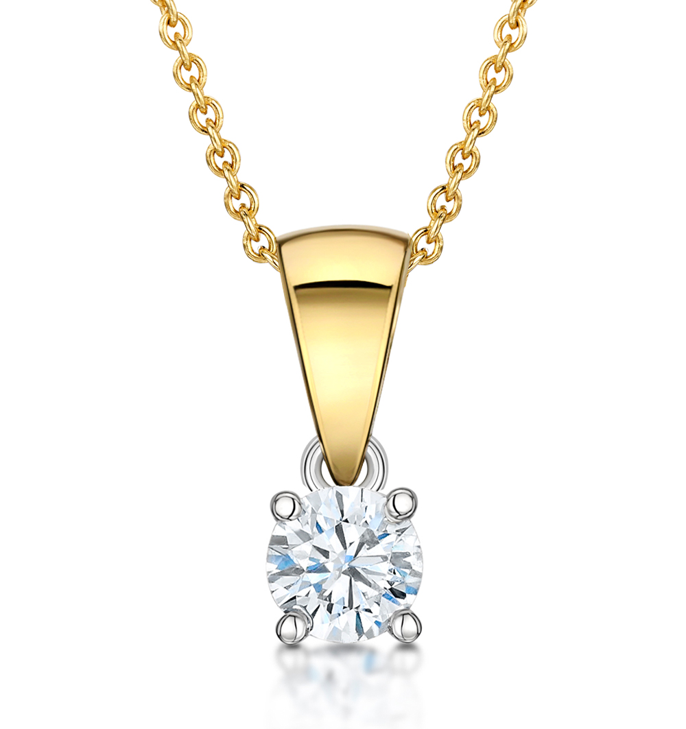 Yellow Gold Diamond Solitaire Pendants & Necklaces The Diamond Store