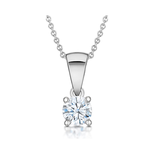 Chloe 18K White Gold Diamond Solitaire Necklace 0.33CT H/SI - Image 1