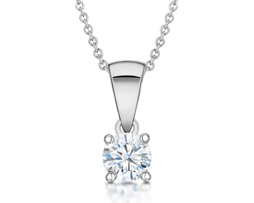 Platinum Diamond Solitaire Necklaces And Pendants