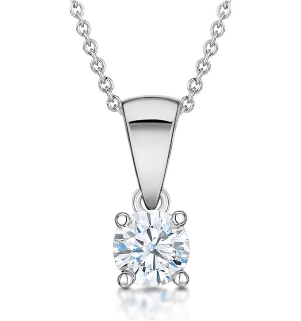 Chloe 18K White Gold Diamond Solitaire Necklace 0.33CT - image 1