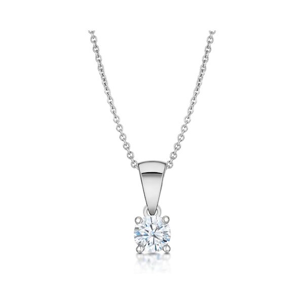 Chloe 18K White Gold Diamond Solitaire Necklace 0.33CT H/SI - Image 2