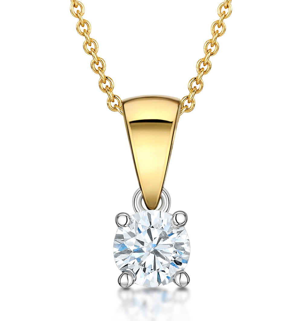 Yellow Gold Diamond Solitaire Pendants & Necklaces The Diamond Store