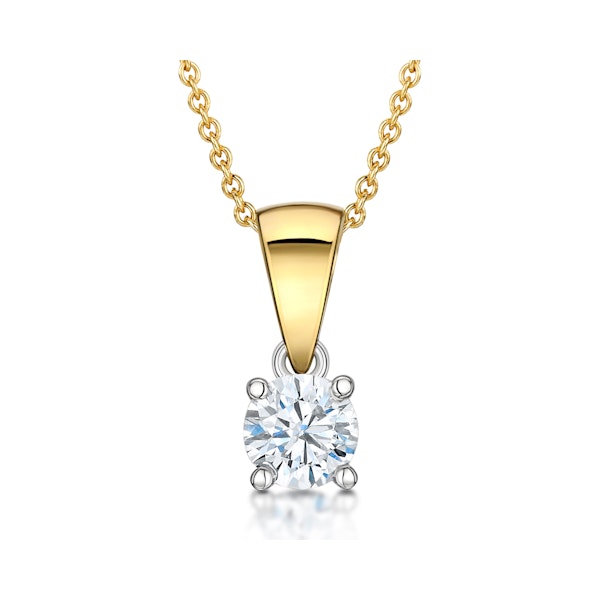 Chloe 18K Gold Lab Diamond Solitaire Necklace 0.33CT F/VS - Image 1