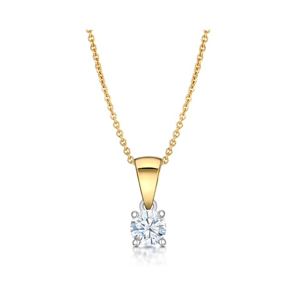 Chloe 18K Gold Lab Diamond Solitaire Necklace 0.33CT F/VS - Image 2