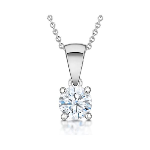 Chloe 0.50ct Diamond Solitaire Pendant Necklace Premium Quality in 18K White Gold - Image 1
