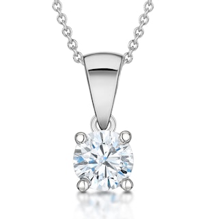 Diamond Solitaire Necklace 0.50ct Chloe Certified in 18KW Gold E/VS2