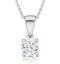 Diamond Solitaire Necklace 0.50ct Chloe Certified in 18KW Gold G/SI2 - image 1