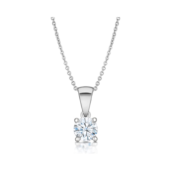 Chloe 0.50ct Diamond Solitaire Pendant Necklace Premium Quality in 18K White Gold - Image 2