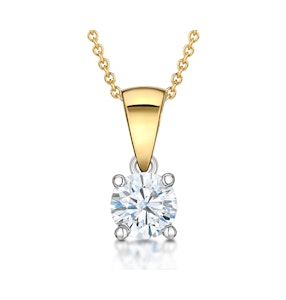 Chloe 0.50ct Lab Diamond Solitaire Necklace in 18K Yellow Gold F/VS1