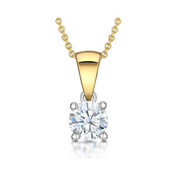 Chloe 0.50ct Diamond Solitaire Pendant Necklace G/SI Quality in 18K Yellow Gold - Image 1