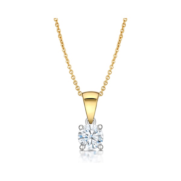 Chloe 0.50ct Diamond Solitaire Pendant Necklace G/SI Quality in 18K Yellow Gold - Image 2