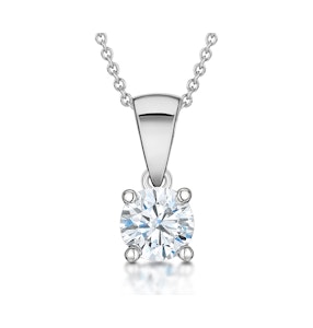 Diamond Solitaire Necklace 0.70ct Chloe Certified in 18KW Gold E/VS1