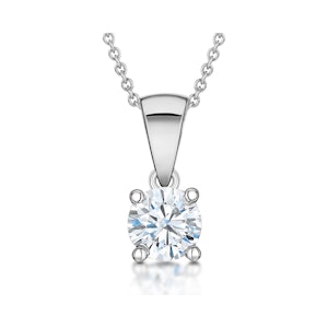 Diamond Solitaire Necklace 0.70ct Chloe Certified in 18KW Gold E/VS1