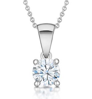 Diamond Solitaire Necklace 0.70ct Chloe Certified in 18KW Gold G/SI1