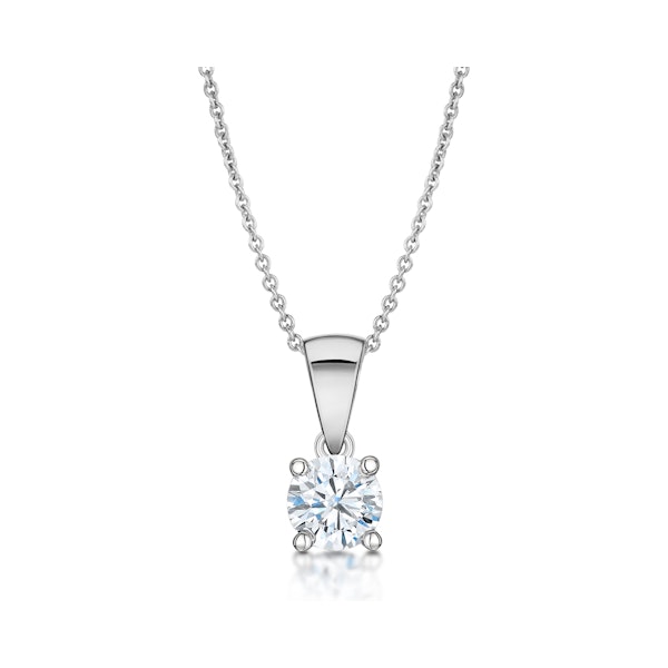 Diamond Solitaire Necklace 0.70ct Chloe Certified in 18KW Gold E/VS1 - Image 2
