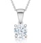 Diamond Solitaire Necklace 0.90ct Chloe Certified in 18KW Gold G/SI2 - image 1