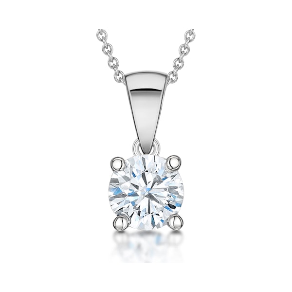 Chloe 1.00ct Lab Diamond Solitaire Necklace in 18K White Gold F/VS1 - Image 1