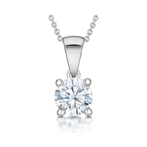 Chloe 1.00ct Lab Diamond Solitaire Necklace in 18K White Gold F/VS1